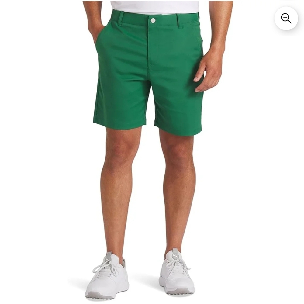 Puma 8" Dealer Golf Shorts - Vine Green Flat Front